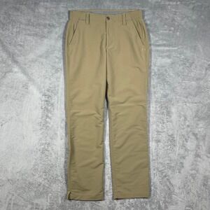 Under Armour Golf Pants Men 32(31)x32(31) Tan Khaki Performance Stretch Trousers